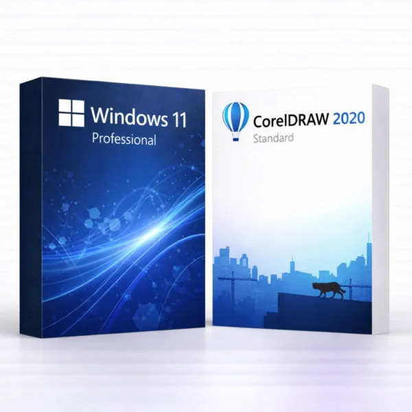 Windows 11 Pro és CorelDRAW Standard 2020 szoftvercsomag termékképe