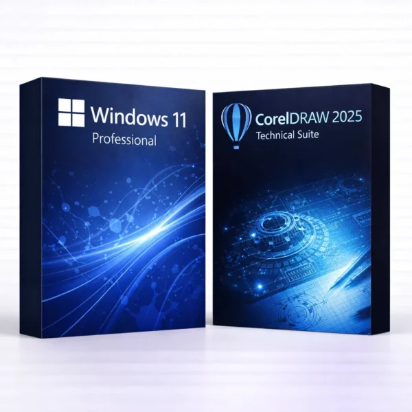 Windows 11 Pro és CorelDRAW Technical Suite 2025 szoftvercsomag termékképe