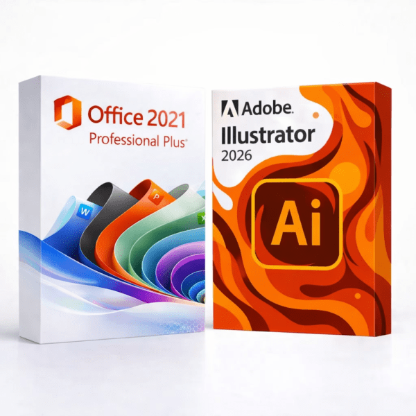 Office 2021 Pro Plus és Illustrator 2026 szoftvercsomag termékképe