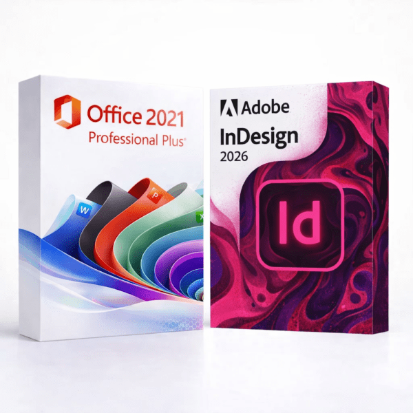 Office 2021 Pro Plus és InDesign 2026 szoftvercsomag termékképe