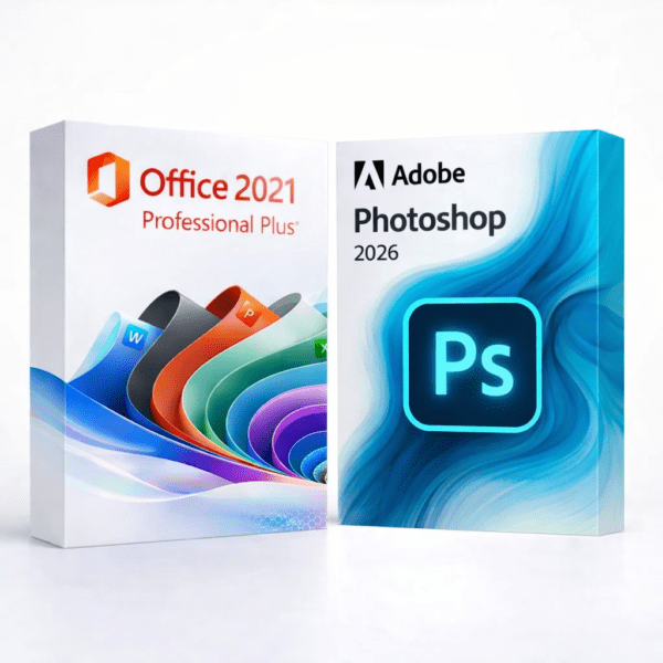 Office 2021 Pro Plus és Photoshop 2026 szoftvercsomag termékképe