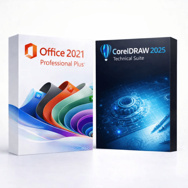 Office 2021 Pro Plus és CorelDRAW Technical Suite 2025 szoftvercsomag termékképe