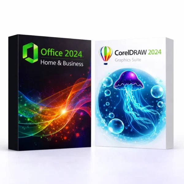 Office 2024 Home és Business és CorelDRAW Graphics Suite 2024 szoftvercsomag termékképe