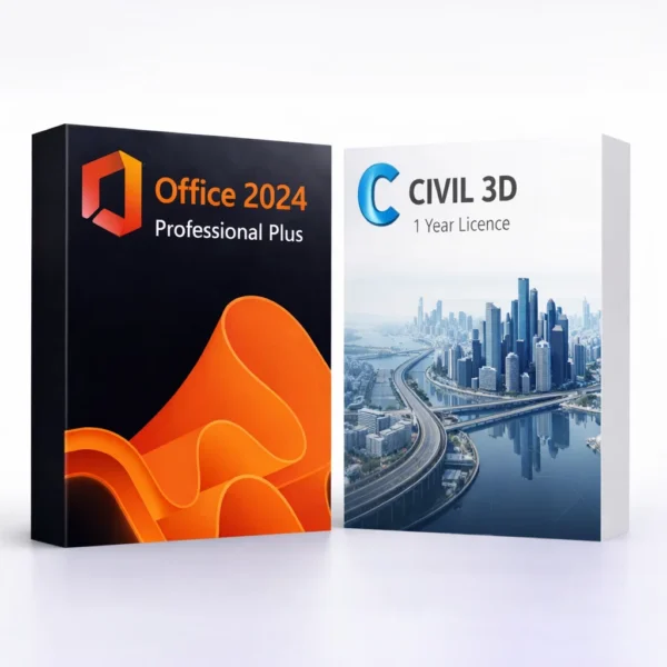 Office 2024 Pro Plus és Autodesk Civil 3D (1 év) szoftvercsomag termékképe