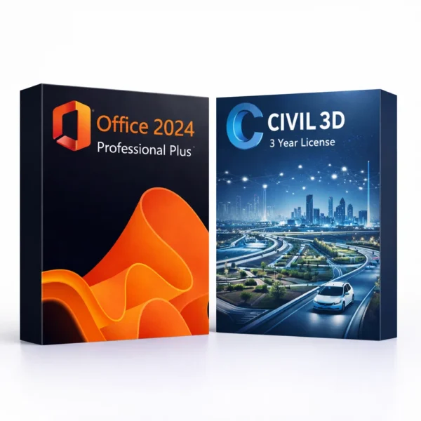 Office 2024 Pro Plus és Autodesk Civil 3D (3 év) szoftvercsomag termékképe