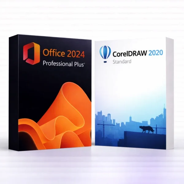 Office 2024 Pro Plus és CorelDRAW Standard 2020 szoftvercsomag termékképe