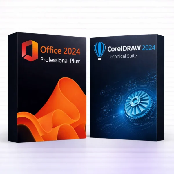 Office 2024 Pro Plus és CorelDRAW Technical Suite 2024 szoftvercsomag termékképe