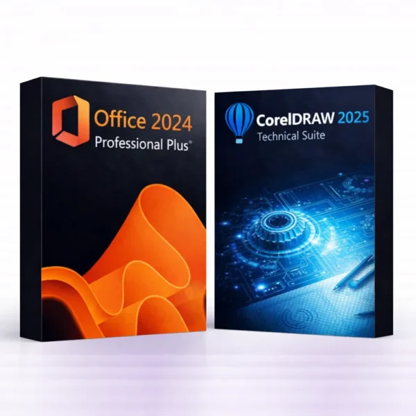 Office 2024 Pro Plus és CorelDRAW Technical Suite 2025 szoftvercsomag termékképe
