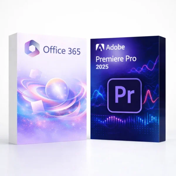Office 365 és Premiere Pro 2025 szoftvercsomag termékképe