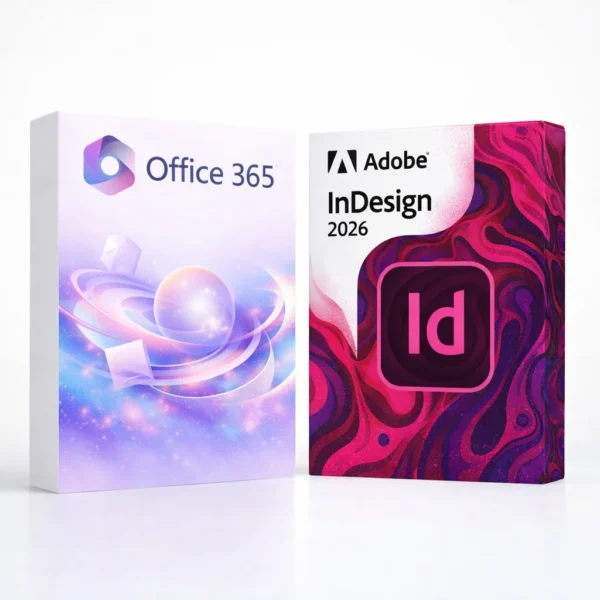 Office 365 és InDesign 2026 szoftvercsomag termékképe