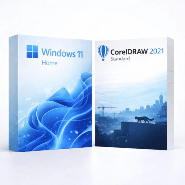 Windows 11 Home és CorelDRAW Standard 2021 szoftvercsomag termékképe