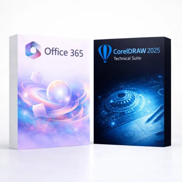 Office 365 és CorelDRAW 2025 Technical Suite szoftvercsomag termékképe