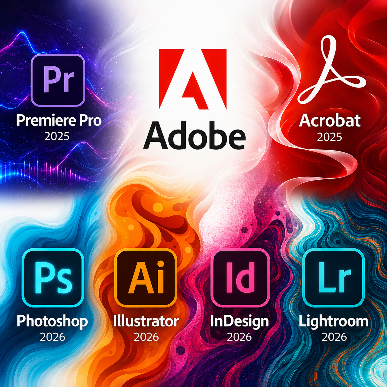 all_adobe Photoshop + Illustrator + InDesign + Lightroom 2026, Acrobat + Premiere Pro 2025 - Image 1
