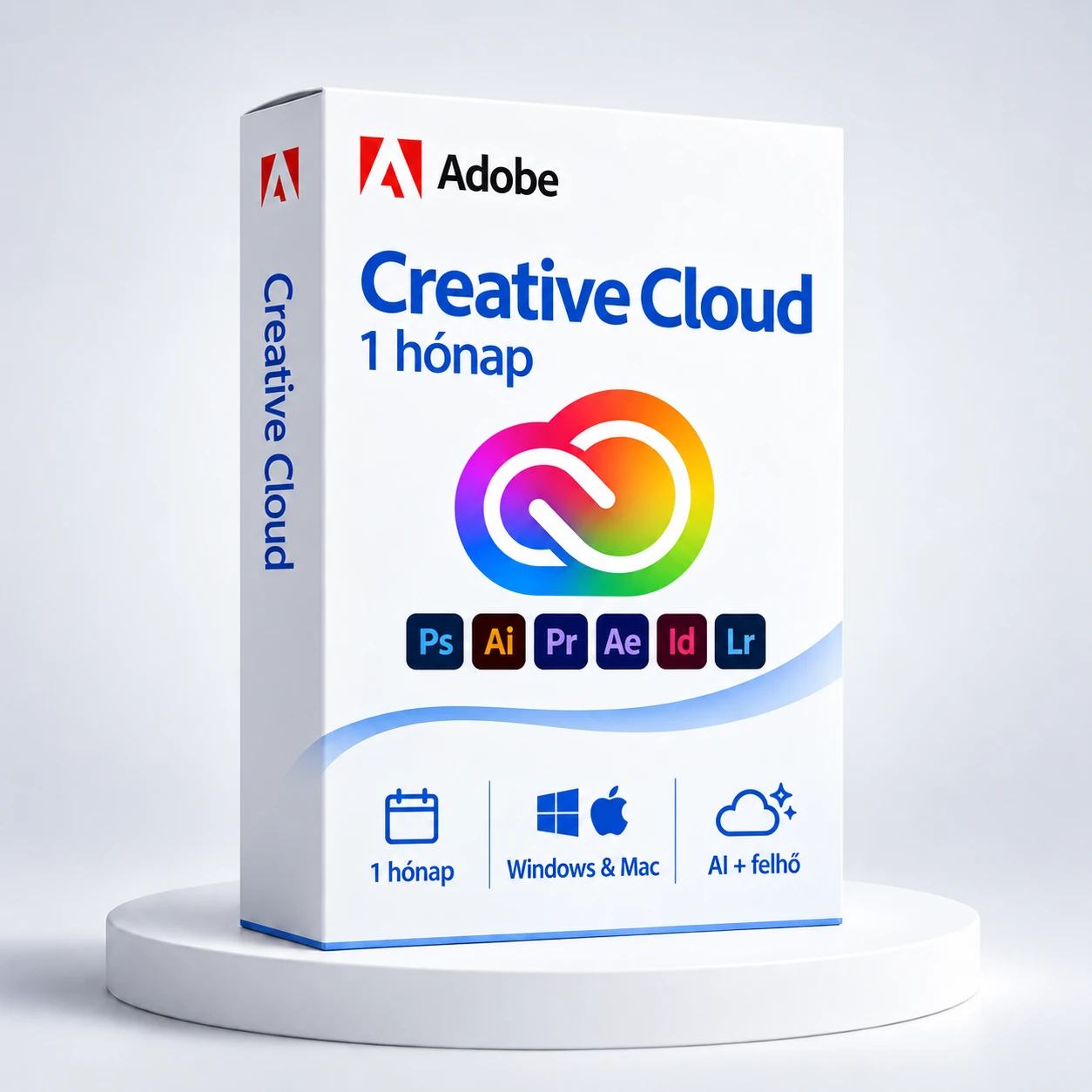 Creative Cloud 1 hónap – Windows és Mac Creative Cloud 1 hónapos licenc Windows és Mac rendszerre, AI-funkciókkal és felhőtárhellyel