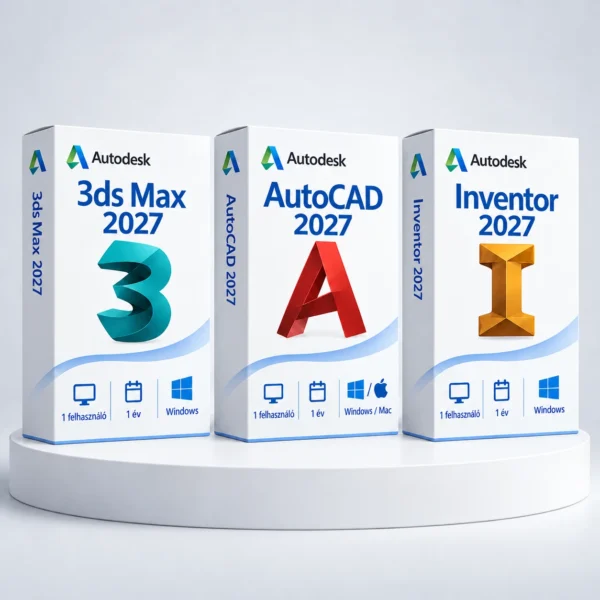 Autodesk AutoCAD 2027 + Inventor 2027 + 3ds Max 2027 (1 év) I Windows – digitális szoftver, 2027-es Autodesk-kiadás