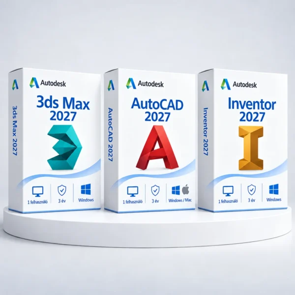 Autodesk AutoCAD 2027 + Inventor 2027 + 3ds Max 2027 (3 év) I Windows – digitális szoftver, 2027-es Autodesk-kiadás