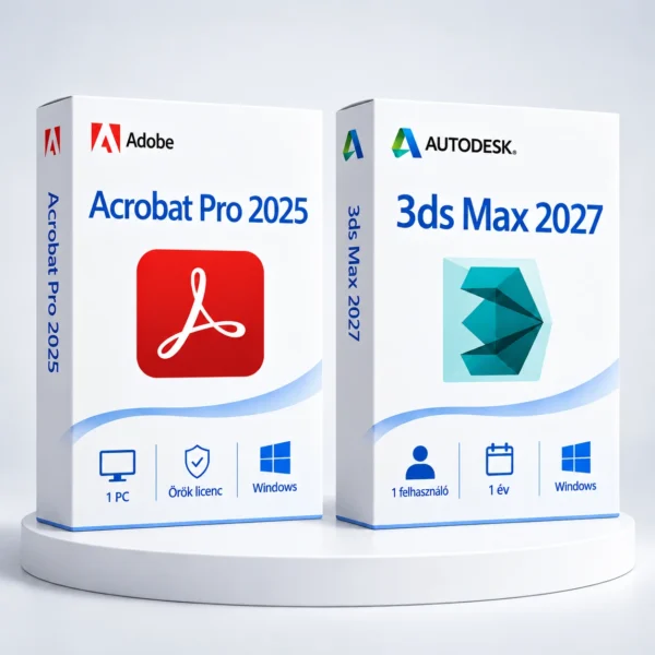 Acrobat 2025 (örök) + 3ds Max 2027 (1 év) – digitális szoftver, 2027-es Autodesk-kiadás