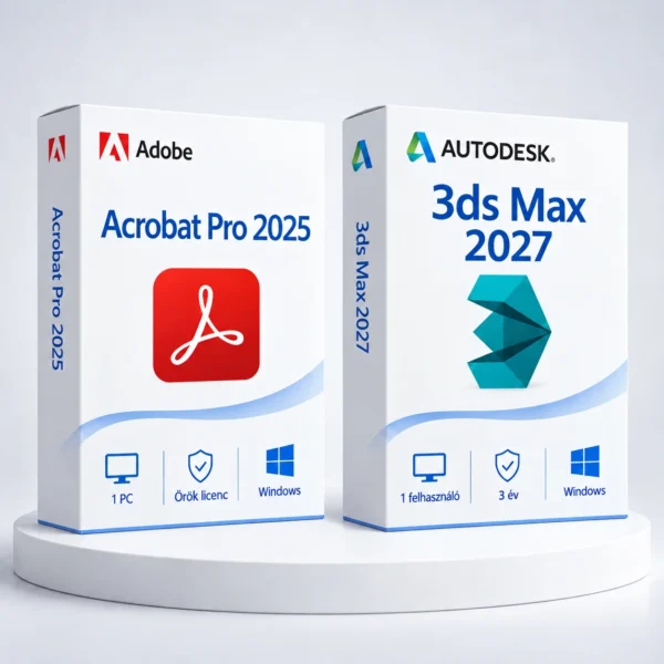 Acrobat 2025 (örök) + 3ds Max 2027 (3 év) – digitális szoftver, 2027-es Autodesk-kiadás