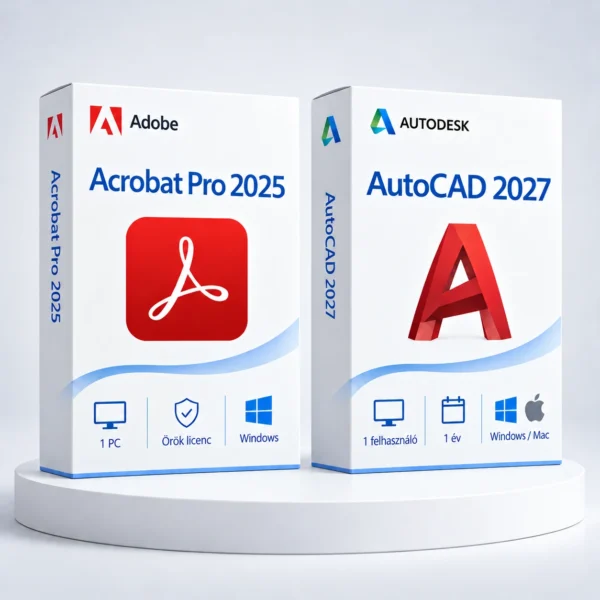 Acrobat 2025 (örök) + AutoCAD 2027 (1 év) – digitális szoftver, 2027-es Autodesk-kiadás