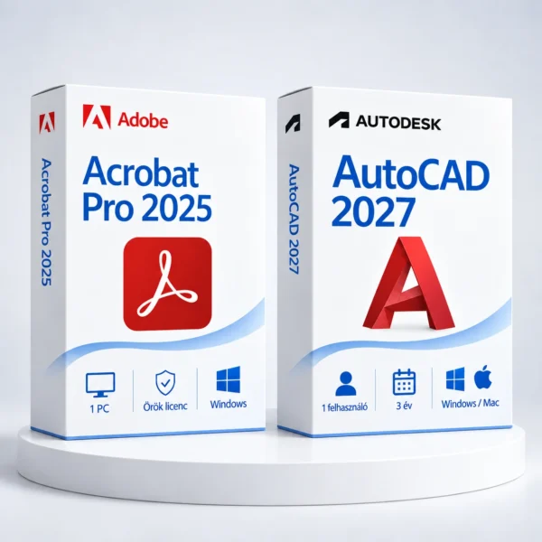 Acrobat 2025 (örök) + AutoCAD 2027 (3 év) – digitális szoftver, 2027-es Autodesk-kiadás