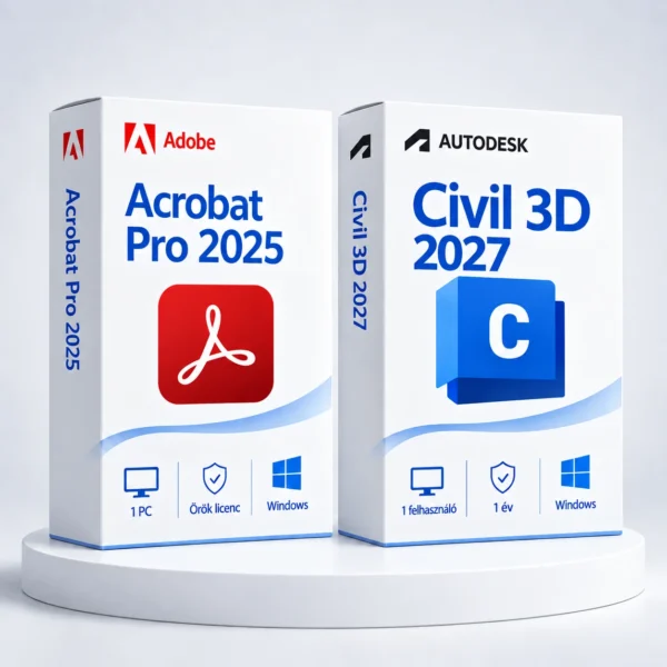 Acrobat 2025 (örök) + Civil 3D 2027 (1 év) – digitális szoftver, 2027-es Autodesk-kiadás