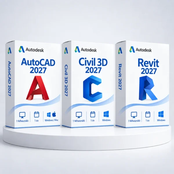 Autodesk AutoCAD 2027 + Revit 2027 + Civil 3D 2027 (1 év) I Windows – digitális szoftver, 2027-es Autodesk-kiadás