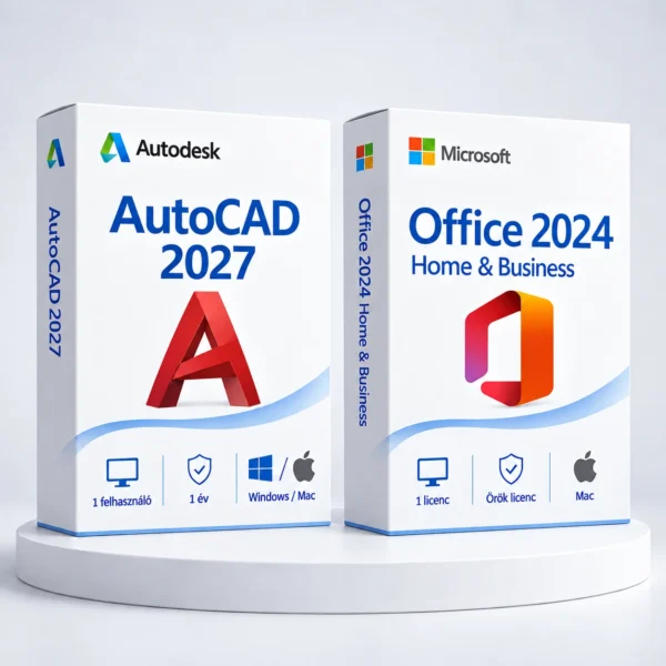 Office 2024 Home & Business (örök) + Autodesk AutoCAD 2027 (1 év) – digitális szoftver, 2027-es Autodesk-kiadás