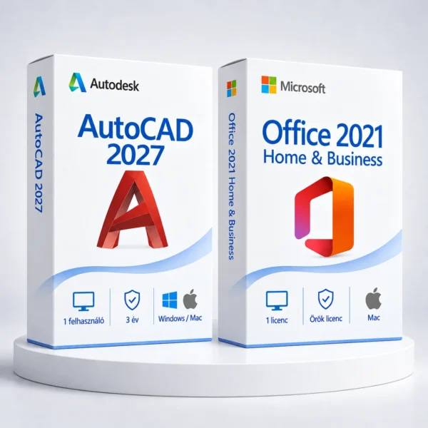 Office 2021 Home & Business (örök) + Autodesk AutoCAD 2027 (3 év) – digitális szoftver, 2027-es Autodesk-kiadás