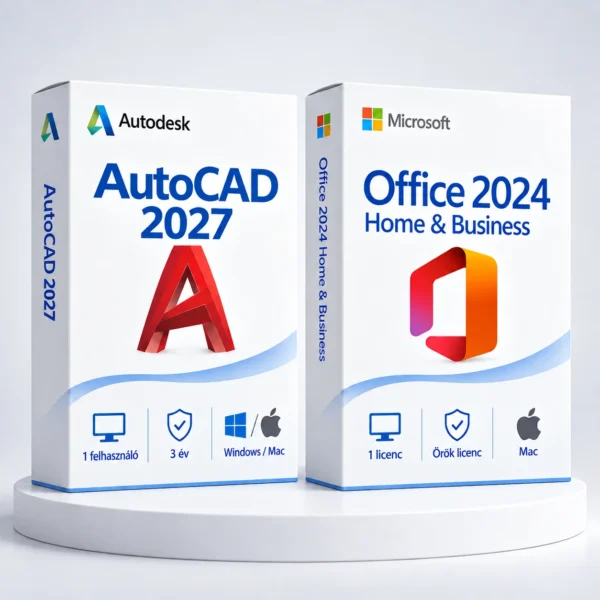 Office 2024 Home & Business (örök) + Autodesk AutoCAD 2027 (3 év) – digitális szoftver, 2027-es Autodesk-kiadás