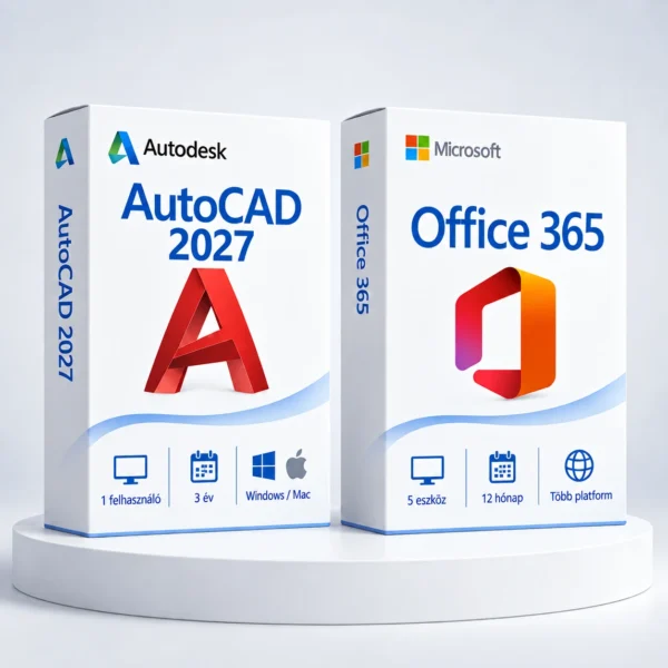 Office 365 (1 év) + AutoCAD 2027 (3 év) – digitális szoftver, 2027-es Autodesk-kiadás