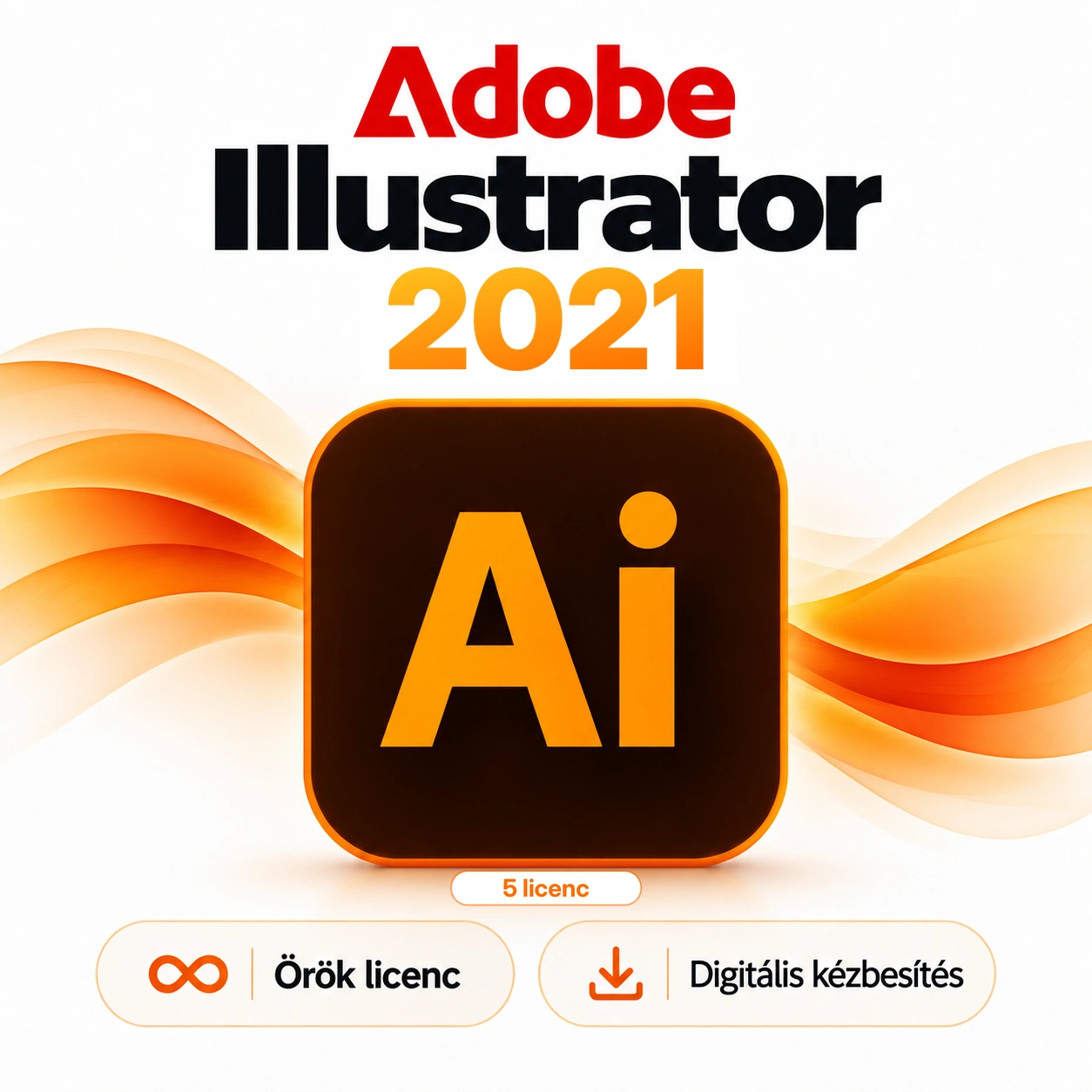 Illustrator 2021 termékkép, 5 licenc